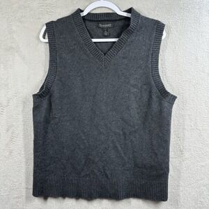 Banana Republic Sweater Vest Men's L Tall Recycled Wool Blend Gray Italian Yarn